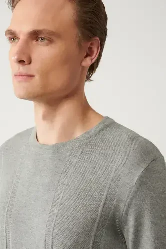 Men's Grey Knit Sweater - AVVA (1)