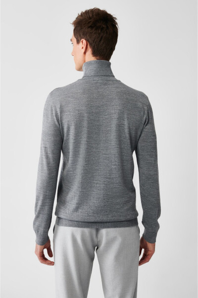 Men's Grey Knit Sweater - 4