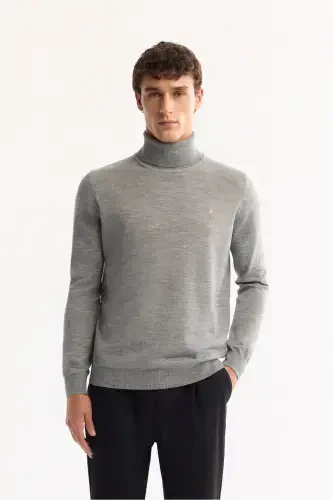 Men's Grey Knit Sweater - 1