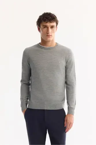 Men's Grey Knit Sweater - 1