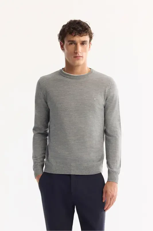 Men's Grey Knit Sweater - AVVA