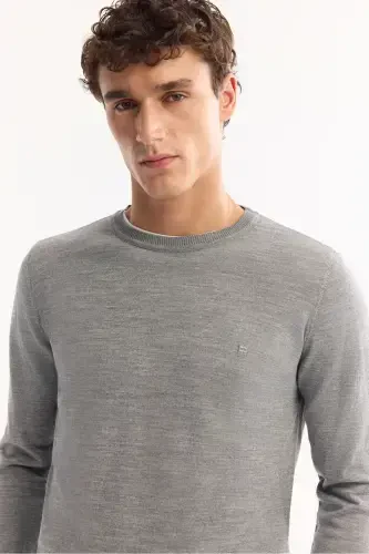 Men's Grey Knit Sweater - AVVA (1)