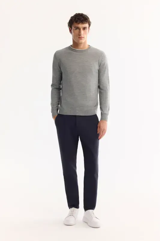 Men's Grey Knit Sweater - 5