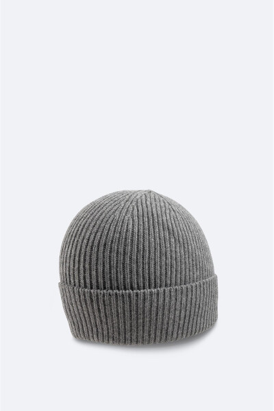 Men's Grey Logo Ribbed Beanie B009200 - 5