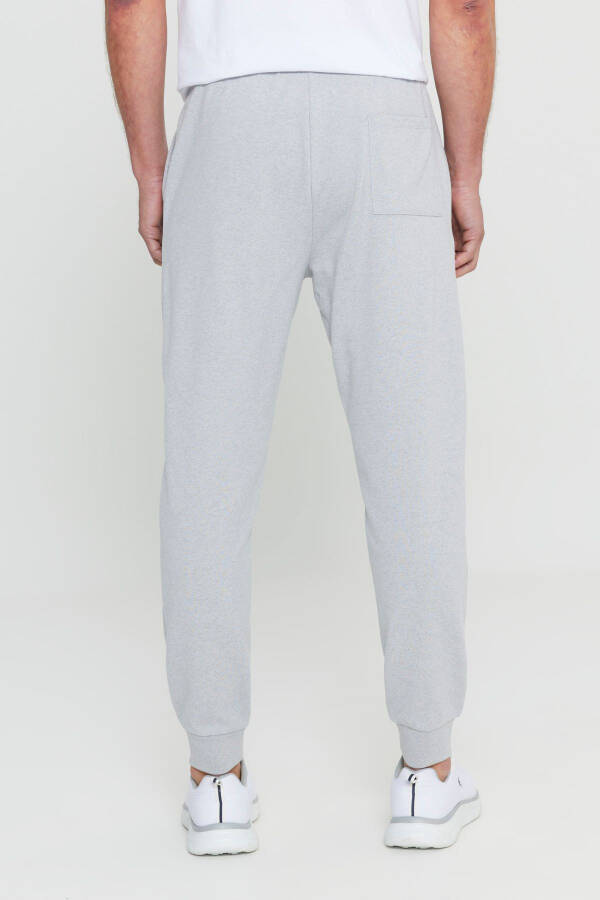 Men's Grey Melange Standard Fit Regular Cut 2-Thread Pocket Comfortable Recycle Cotton Jogger Sweatpants - 5