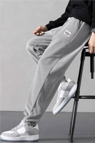 Men's Grey Oversized Fleece Sweatpants - 2