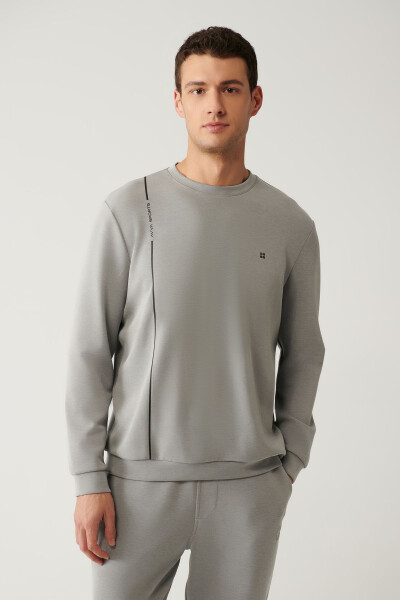 Men's Grey Printed Sweatshirt - 7