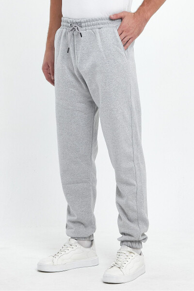 Men's Grey Regular Fit Elastic Waistband Comfortable Sport Cotton Sweatpants - 2