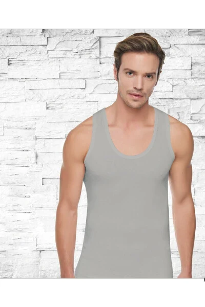 Men's Grey Ribbed 6-Pack Undershirt - TUTKU (1)