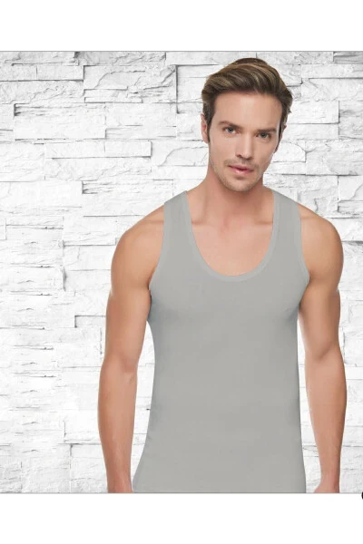 Men's Grey Ribbed 6-Pack Undershirt - TUTKU