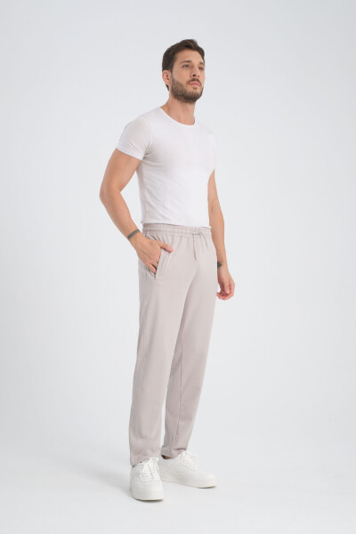 Men's Grey Slim Fit Straight Leg Fleece Sweatpants - 2