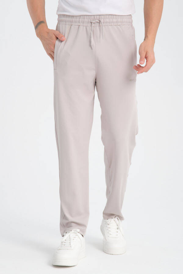 Men's Grey Slim Fit Straight Leg Fleece Sweatpants - 4