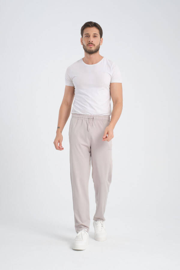 Men's Grey Slim Fit Straight Leg Fleece Sweatpants - 7