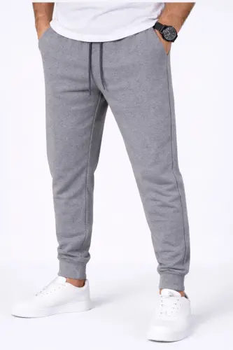 Men's Grey Sweatpants Jogger Slim Fit Cotton-Anthracite 