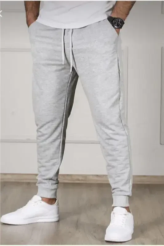 Men's Grey Sweatpants Jogger Slim Fit Cotton-Anthracite - RELAX FAMILY XF