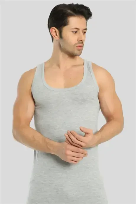 Men's Grey Tank Top 3-Pack 100% Cotton - 4