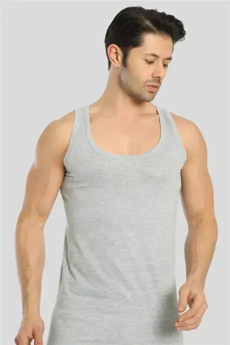 Men's Grey Tank Top 3-Pack 100% Cotton - 8