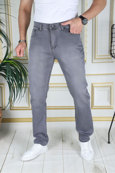 Men's Grey Top Pocket Reinforced Regular Fit Relaxed Fit Flexible Chino Linen/Canvas Cotton Pants - 13