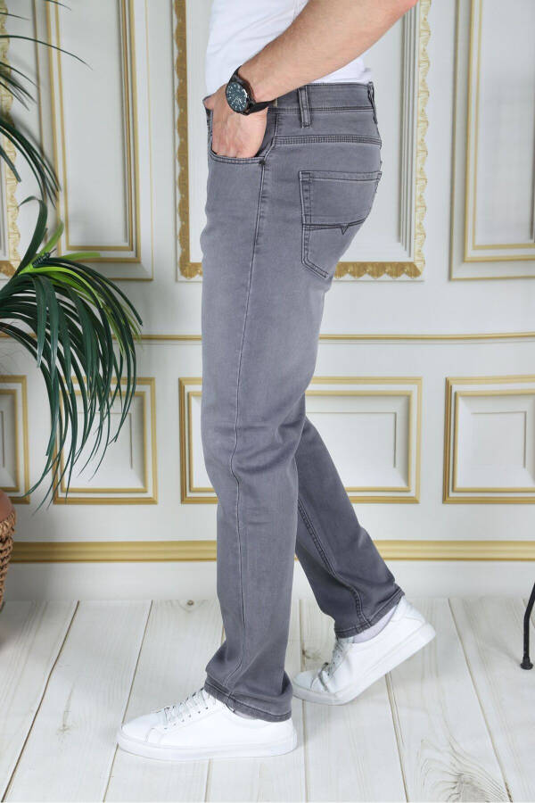 Men's Grey Top Pocket Reinforced Regular Fit Relaxed Fit Flexible Chino Linen/Canvas Cotton Pants - 15