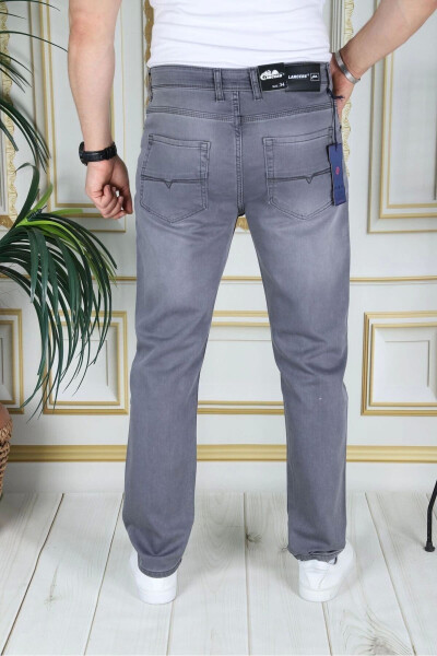 Men's Grey Top Pocket Reinforced Regular Fit Relaxed Fit Flexible Chino Linen/Canvas Cotton Pants - 4