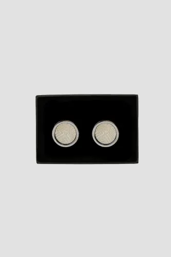 Men's Grey-White Metal Special Gift Box Cufflinks - 1