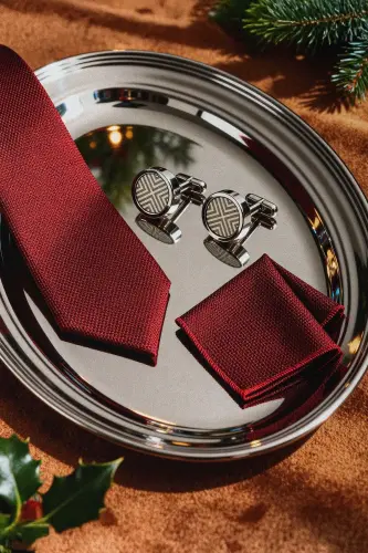 Men's Grey-White Metal Special Gift Box Cufflinks - ALTINYILDIZ CLASSICS (1)