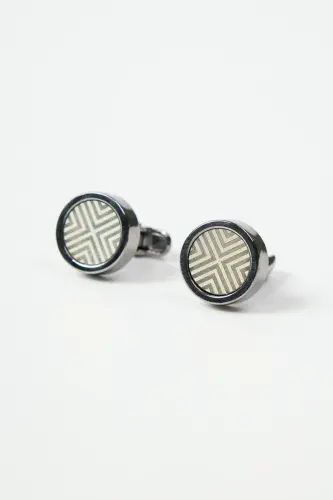 Men's Grey-White Metal Special Gift Box Cufflinks - 3