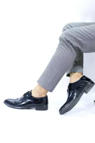 Men's Groom Classic Shoes TMRS-570-Navy Blue Patent Leather - TOMIROSS (1)