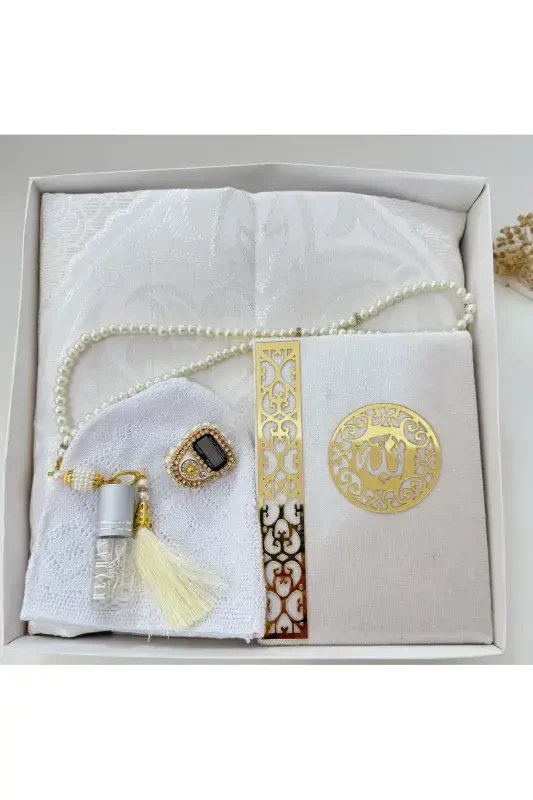 Men's Groom Gift Set, Groom Gift Set, Groom Set, Prayer Rug, Dowry Prayer Rug Set-Cream - LIFESTYLING