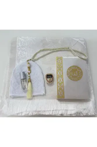 Men's Groom Gift Set, Groom Gift Set, Groom Set, Prayer Rug, Dowry Prayer Rug Set-Cream - 2