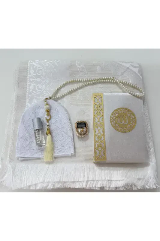 Men's Groom Gift Set, Groom Gift Set, Groom Set, Prayer Rug, Dowry Prayer Rug Set-Cream - 2