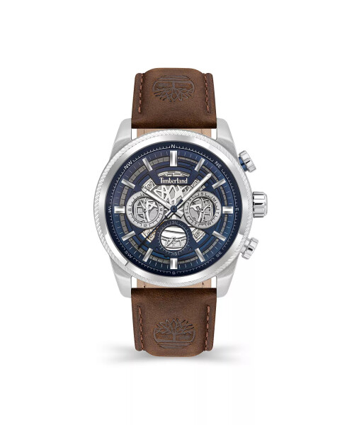 Men's Hadlock Dark Brown Leather Strap Watch 46mm Brown Dark - 1