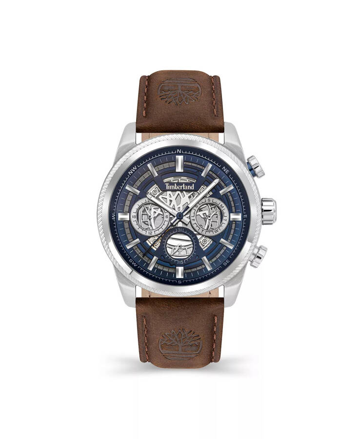 Men's Hadlock Dark Brown Leather Strap Watch 46mm Brown Dark - 1