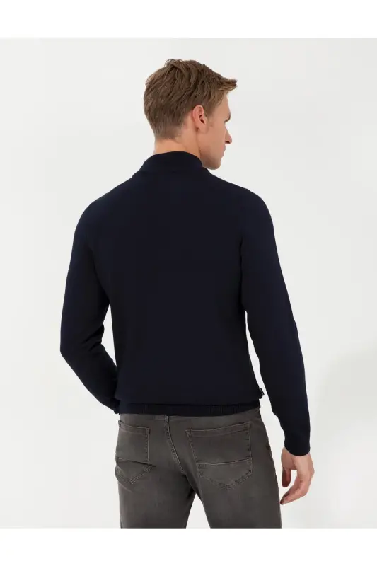 Men's Half Neck Knit Sweater 1465561 Dortmund-046 BLACK - 3