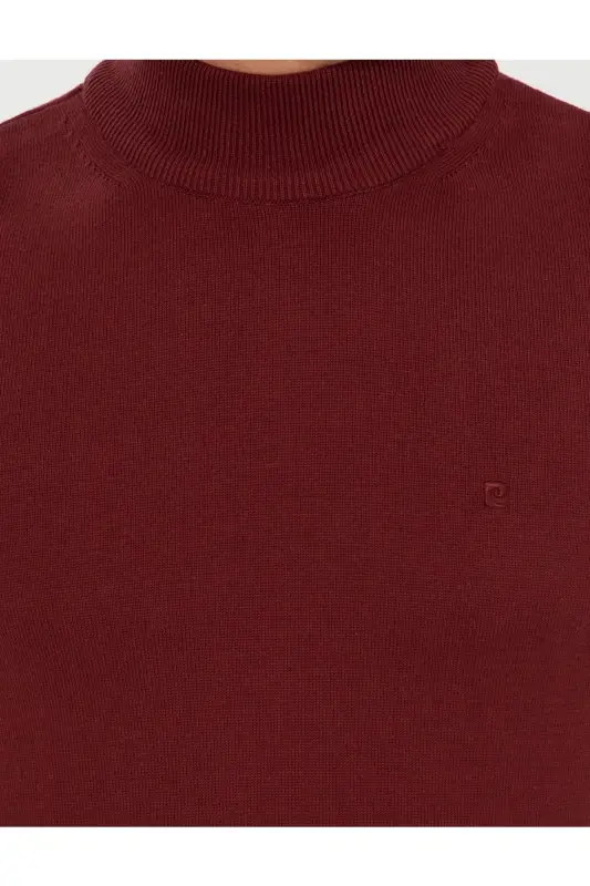 Men's Half Neck Knitted Sweater 1465561 Dortmund-014 BURGUNDY - 2