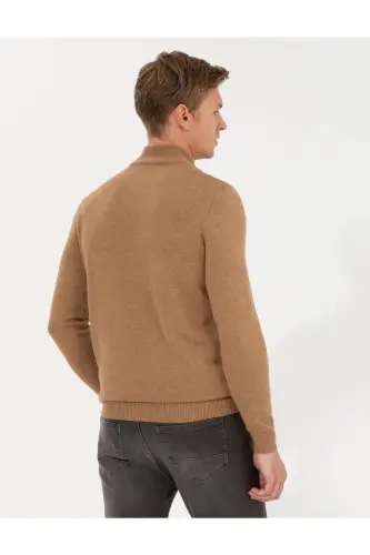 Men's Half Turtleneck Knit Sweater 1465561 Dortmund-122 CAMEL - 4