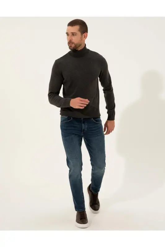Men's Half Turtleneck Knitted Sweater 1465561 Dortmund-081 ANTHRACITE - 3