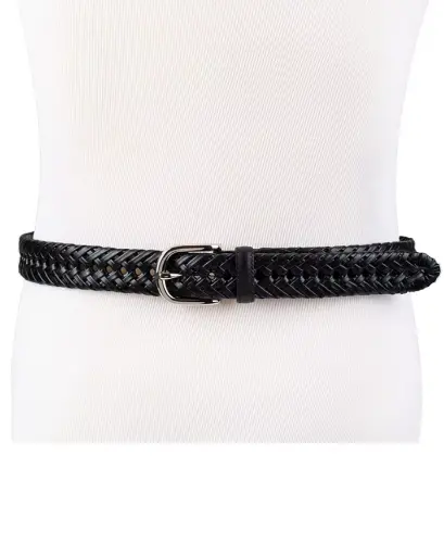 Men's Hand-Laced Braided Belt, Created for Modazone - Black - 4
