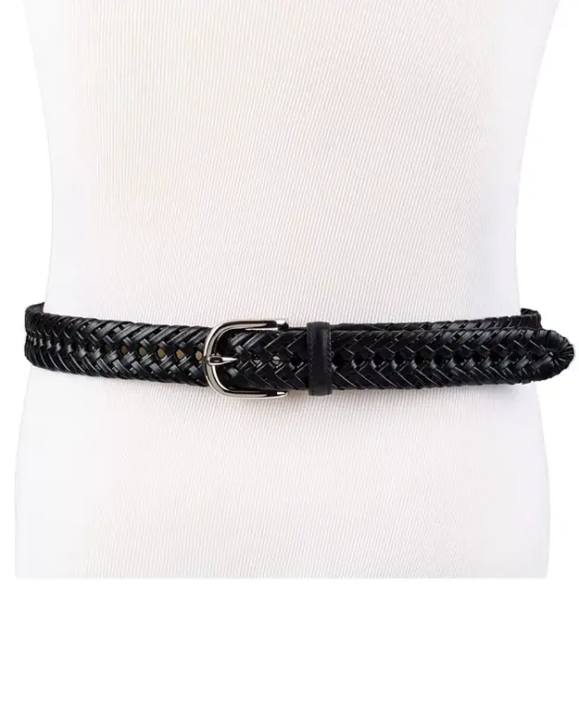 Men's Hand-Laced Braided Belt, Created for Modazone - Black - 4