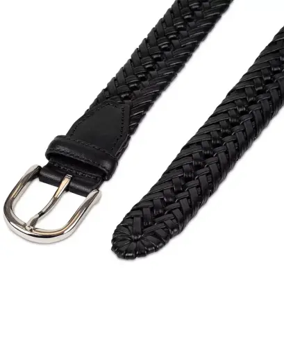 Men's Hand-Laced Braided Belt, Created for Modazone - Black - 5