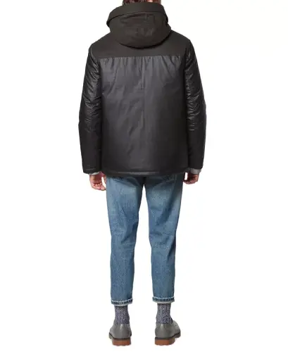 Men's Harrigan Resin & Faux Wool Combo Parka-Black - 2