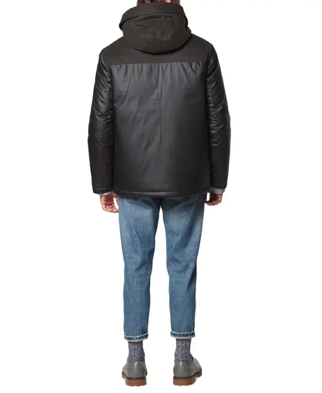 Men's Harrigan Resin & Faux Wool Combo Parka-Black - 2