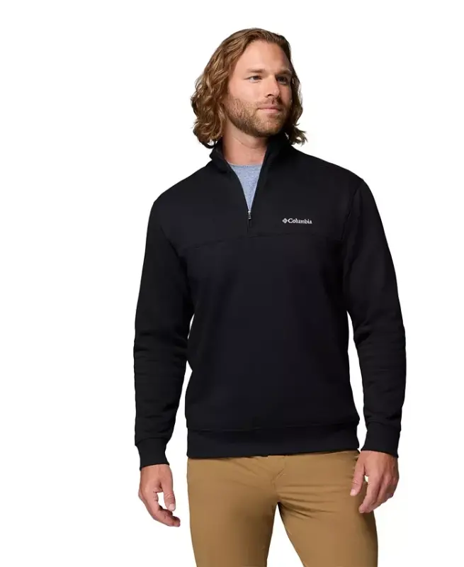 Men's Hart Mountain II Quarter-Zip Fleece Sweatshirt -Black - 1