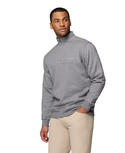 Men's Hart Mountain II Quarter-Zip Fleece Sweatshirt-Charcoal Heather - 3