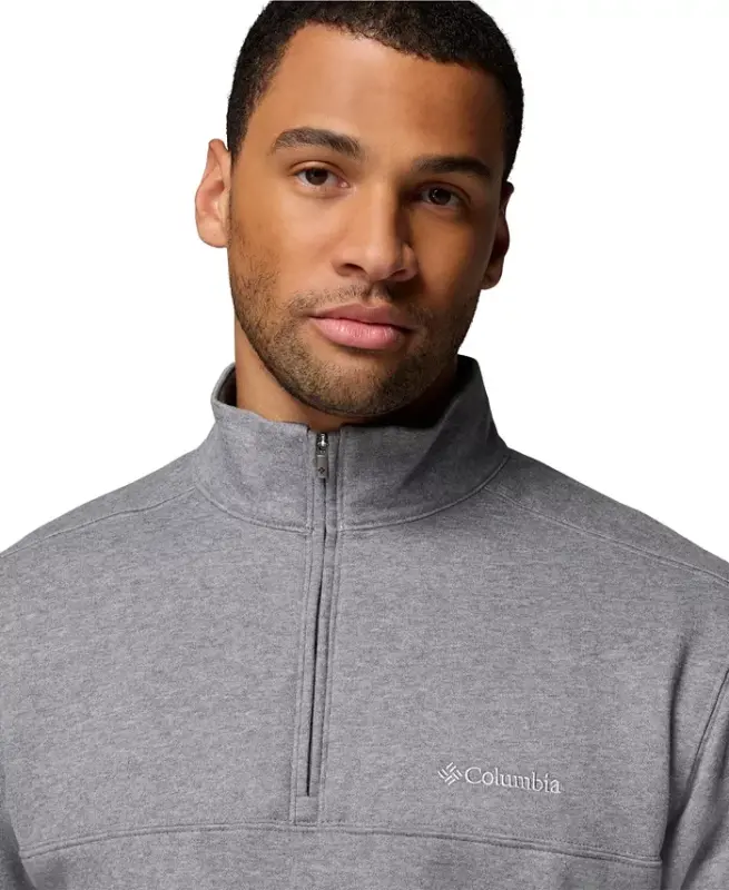Men's Hart Mountain II Quarter-Zip Fleece Sweatshirt-Charcoal Heather - 4