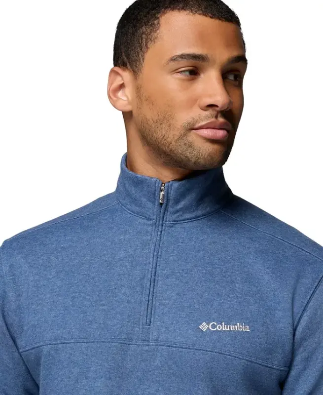 Men's Hart Mountain II Quarter-Zip Fleece Sweatshirt-Charcoal Heather - 8