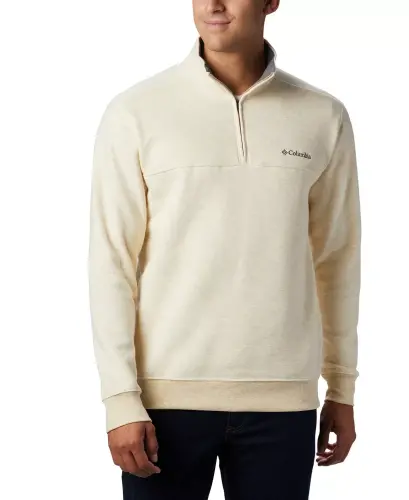 Men's Hart Mountain II Quarter-Zip Fleece Sweatshirt-Oatmeal 