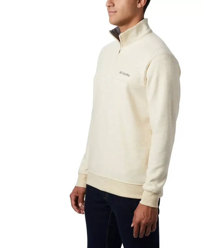 Men's Hart Mountain II Quarter-Zip Fleece Sweatshirt-Oatmeal - 4