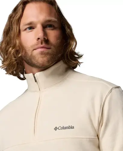 Men's Hart Mountain II Quarter-Zip Fleece Sweatshirt-Oatmeal - 4