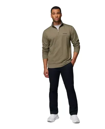 Men's Hart Mountain II Quarter-Zip Fleece Sweatshirt - Stone Green Heather - COLUMBIA (1)